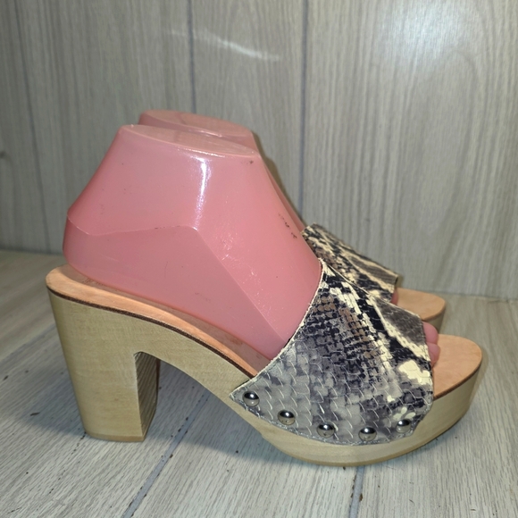 Jeffery Campbell DLight Snakeskin Patterned Women's Block Heel Sandals Size 8 - Picture 1 of 11